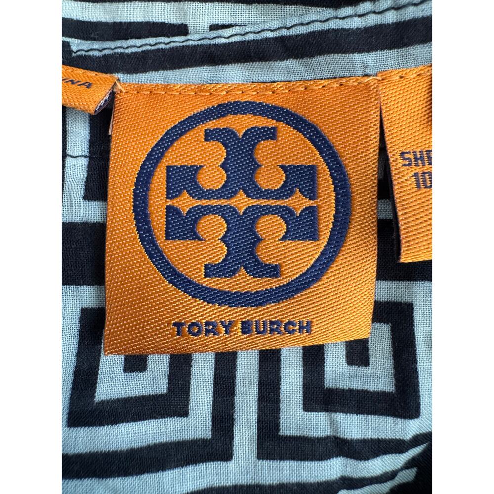 Tory Burch Sleeveless Greek Key Print Cotton Top 6 - Picture 8 of 8